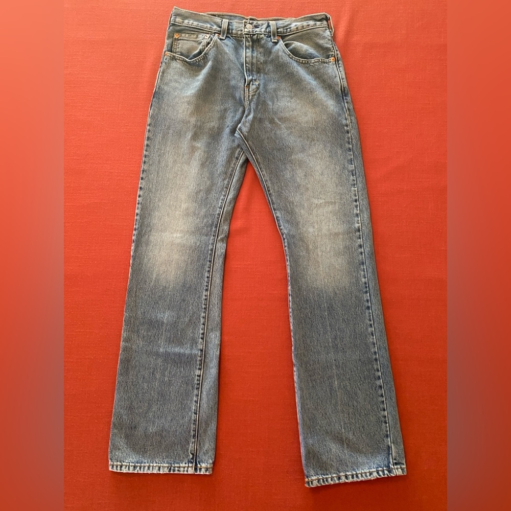 Levi’s 517 Boot Cut Denim Blue Jeans Men's 31W x 32L Rare Blank ®️ Red Tab